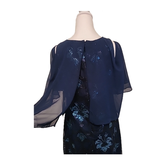 Scarlett Navy Blue Sequined Cold Shoulder Cocktail/Evening Dress, Sz 12, NWT - Picture 5 of 8